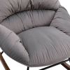 Tufted Upholstered Padded Seat Rocking Chair-Velvet Grey
