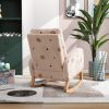 26.8"W Modern Rocking Chair for Nursery; Mid Century Accent Rocker Armchair With Side Pocket; Upholstered High Back Wooden Rocking Chair for Living Ro