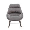 Tufted Upholstered Padded Seat Rocking Chair-Velvet Grey