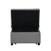 Folding Ottoman Sofa Bed Gray