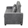 65.7" Linen Upholstered Sleeper Bed ; Pull Out Sofa Bed Couch attached two throw pillows; Dual USB Charging Port and Adjustable Backrest for Living Ro
