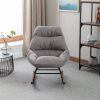 Tufted Upholstered Padded Seat Rocking Chair-Velvet Grey