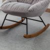 Tufted Upholstered Padded Seat Rocking Chair-Velvet Grey