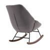 Tufted Upholstered Padded Seat Rocking Chair-Velvet Grey