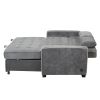 65.7" Linen Upholstered Sleeper Bed ; Pull Out Sofa Bed Couch attached two throw pillows; Dual USB Charging Port and Adjustable Backrest for Living Ro