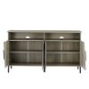 Farmhouse style TV Stand; TV station with storage and open drawers; entertainment center console table; living room media furniture.(Grey; 58''W*23.6'