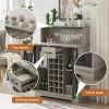 Wine cabinet (Grey; 35.41''W*13.39''D*47.44''H)