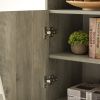 Farmhouse style TV Stand; TV station with storage and open drawers; entertainment center console table; living room media furniture.(Grey; 58''W*23.6'