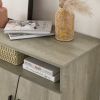 Farmhouse style TV Stand; TV station with storage and open drawers; entertainment center console table; living room media furniture.(Grey; 58''W*23.6'