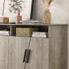 Farmhouse style TV Stand; TV station with storage and open drawers; entertainment center console table; living room media furniture.(Grey; 58''W*23.6'