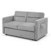 Loveseats Sofa Bed with Pull-out Bed;  Adjustable Back and Two Arm Pocket