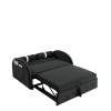Modern 55.5" Pull Out Sleep Sofa Bed 2 Seater Loveseats Sofa Couch with side pockets; Adjsutable Backrest and Lumbar Pillows for Apartment Office Livi