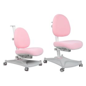 Children's Study Chair Adjustable Height Single Back Chair for Home School Furniture (Color: Pink)