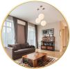 SDKOA Large Round Mirror 32 Inch with Black Aluminum Frame for Wall Decor;  Bathroom Big Circle Mirror Modern Style Wall Hanging for Bedroom;  Living
