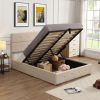 Upholstered Platform Bed with Underneath Storage; Full Size