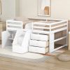 Full Size Functional Loft Bed with Cabinets and Drawers;  Hanging Clothes at the back of the Staircase