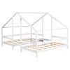 Double Twin Size Triangular House Beds with Built-in Table