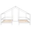 Double Twin Size Triangular House Beds with Built-in Table