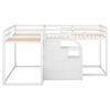 Twin over Twin L-Shaped Bunk Bed with Built-in Middle Staircase