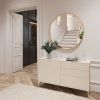 SDKOA Large Round Mirror 32 Inch with Black Aluminum Frame for Wall Decor;  Bathroom Big Circle Mirror Modern Style Wall Hanging for Bedroom;  Living
