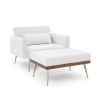 Recline Sofa Chair with Ottoman;  Two Arm Pocket and Wood Frame include 1 Pillow;  Teal (40.5'x33'x32')