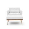 Recline Sofa Chair with Ottoman;  Two Arm Pocket and Wood Frame include 1 Pillow;  Teal (40.5'x33'x32')