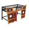 Full Size Boat Shape Loft Bed with Ladder