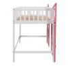 Full Size Boat Shape Loft Bed with Ladder