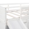 Low Twin Size Loft Bed with Cabinets;  Shelves and Slide