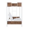 Twin-Over-Futon Bunk Bed;  Metal Futon Bunk Bed Frame with Guardrails and Ladder