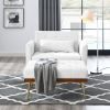 Recline Sofa Chair with Ottoman;  Two Arm Pocket and Wood Frame include 1 Pillow;  Teal (40.5'x33'x32')