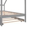 Twin Size Wooden House Bed With Twin Size Trundle