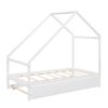 Twin Size Wooden House Bed With Twin Size Trundle