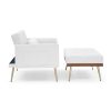 Recline Sofa Chair with Ottoman;  Two Arm Pocket and Wood Frame include 1 Pillow;  Teal (40.5'x33'x32')