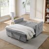 Loveseats Sofa Bed with Pull-out Bed;  Adjustable Back and Two Arm Pocket