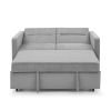 Loveseats Sofa Bed with Pull-out Bed;  Adjustable Back and Two Arm Pocket