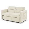 Loveseats Sofa Bed with Pull-out Bed;  Adjustable Back and Two Arm Pocket