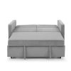 Loveseats Sofa Bed with Pull-out Bed;  Adjustable Back and Two Arm Pocket