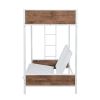 Twin-Over-Futon Bunk Bed;  Metal Futon Bunk Bed Frame with Guardrails and Ladder