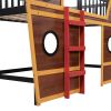 Full Size Boat Shape Loft Bed with Ladder