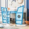Full Size Boat Shape Loft Bed with Ladder