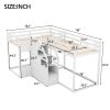 Twin over Twin L-Shaped Bunk Bed with Built-in Middle Staircase