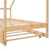 Twin Size Wooden House Bed With Twin Size Trundle