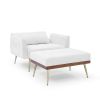 Recline Sofa Chair with Ottoman;  Two Arm Pocket and Wood Frame include 1 Pillow;  Teal (40.5'x33'x32')
