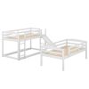 Twin over Twin over Twin Adjustable Triple Bunk Bed with Ladder and Slide