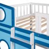 Full Size Boat Shape Loft Bed with Ladder