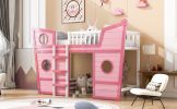 Full Size Boat Shape Loft Bed with Ladder