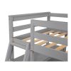 Twin Size Loft Bed with Desk and Shelves;  Two Built-in Drawers