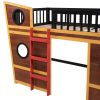 Full Size Boat Shape Loft Bed with Ladder