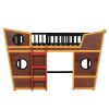 Full Size Boat Shape Loft Bed with Ladder